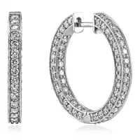 Серьги конго из золота с бриллиантами