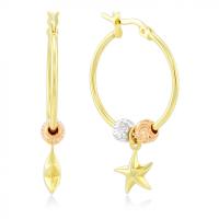 Серьги-конго с подвесками из золота