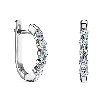 Серьги ALROSA  из белого золота