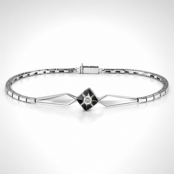 Браслет из белого золота с бриллиантом 0,115 ct