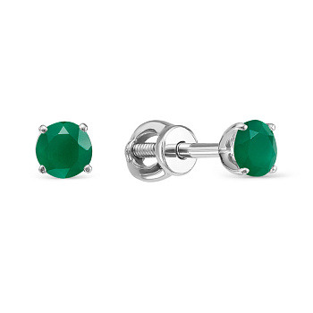 Серьги из белого золота с изумрудами 0,42 ct