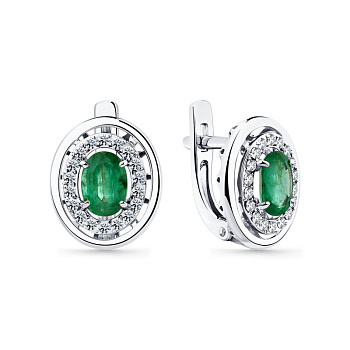 Серьги из белого золота с изумрудами 1,404 ct