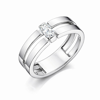 Кольцо из белого золота с бриллиантом 0,2 ct