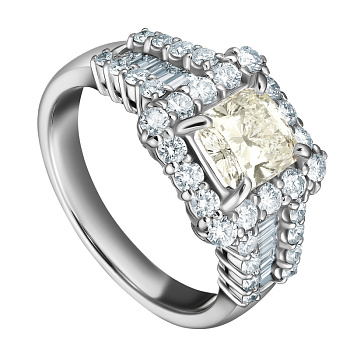 Кольцо из  с фантазийным бриллиантом 1,06 ct