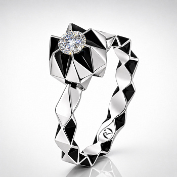 Кольцо из белого золота с бриллиантом 0,275 ct
