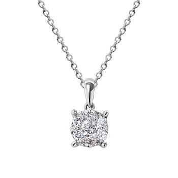 Колье из белого золота с бриллиантами 0,11 ct