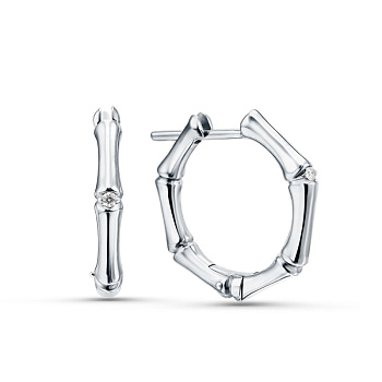 Серьги из белого золота с бриллиантами 0,052 ct
