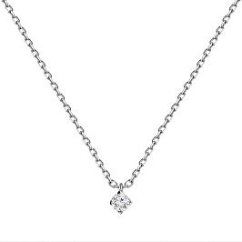 Колье из белого золота с бриллиантом 0,106 ct