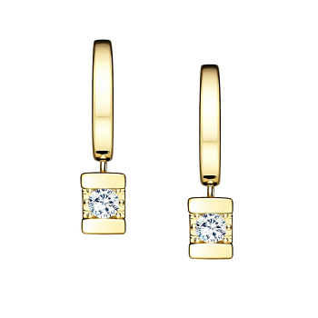 Серьги из желтого золота с бриллиантами 0,34 ct