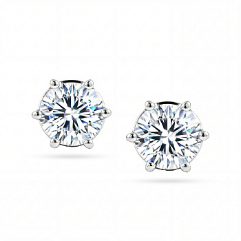 Серьги DANAYA  из белого золота с бриллиантами 1,4 ct