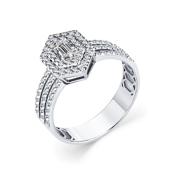 Кольцо из белого золота с бриллиантами 0,116 ct