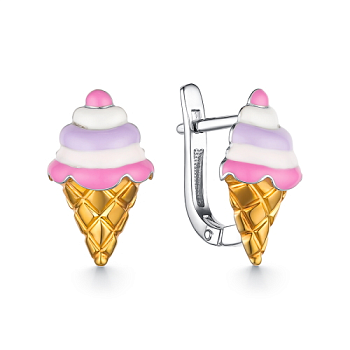 Серьги из желтого серебра
