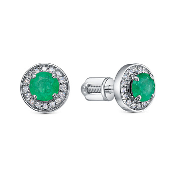 Серьги из белого золота с изумрудами 0,64 ct