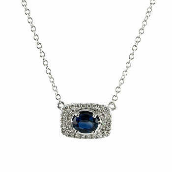 Колье из белого золота с сапфиром 0,44 ct