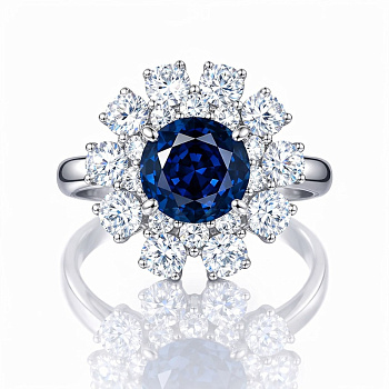 Кольцо из белого золота с сапфиром 2,19 ct