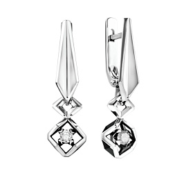 Серьги из белого золота с бриллиантами 0,185 ct