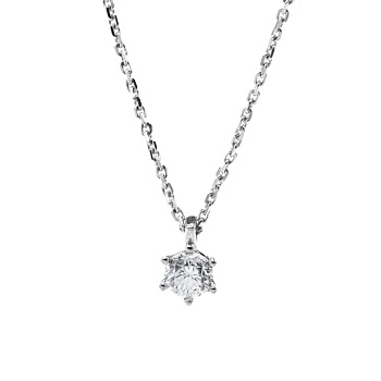 Колье из белого золота с бриллиантом 0,3 ct