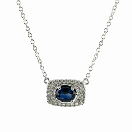 Колье из белого золота с сапфиром 0,44 ct
