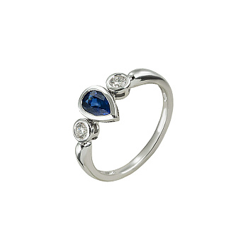 Кольцо из белого золота с сапфиром 0,49 ct
