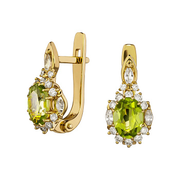 Серьги из желтого золота 1,69 ct