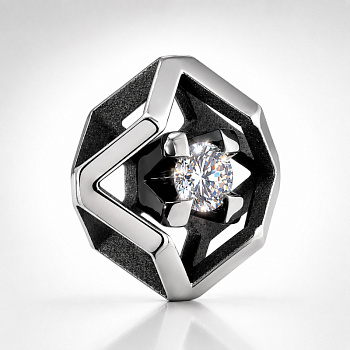 Подвеска из белого золота с бриллиантом 0,09 ct